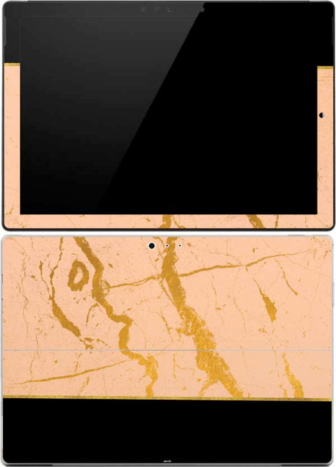 Pink Gold and Black Marble Surface Pro 4 Skin